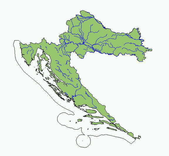 slijepa karta dalmacije Slijepa karta Hrvatske slijepa karta dalmacije