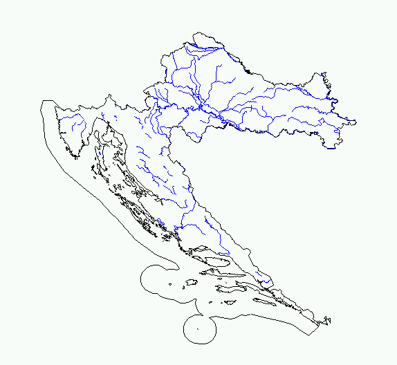karta hrvatske sa rijekama Slijepa karta Hrvatske karta hrvatske sa rijekama