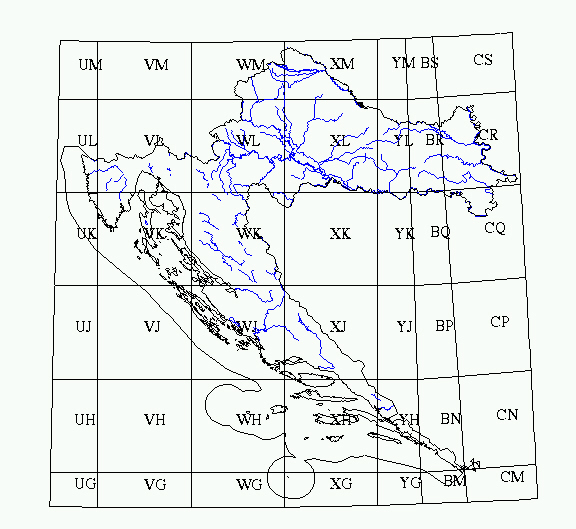 utm karta UTM zemljovidi   Outdoor Hrvatska utm karta